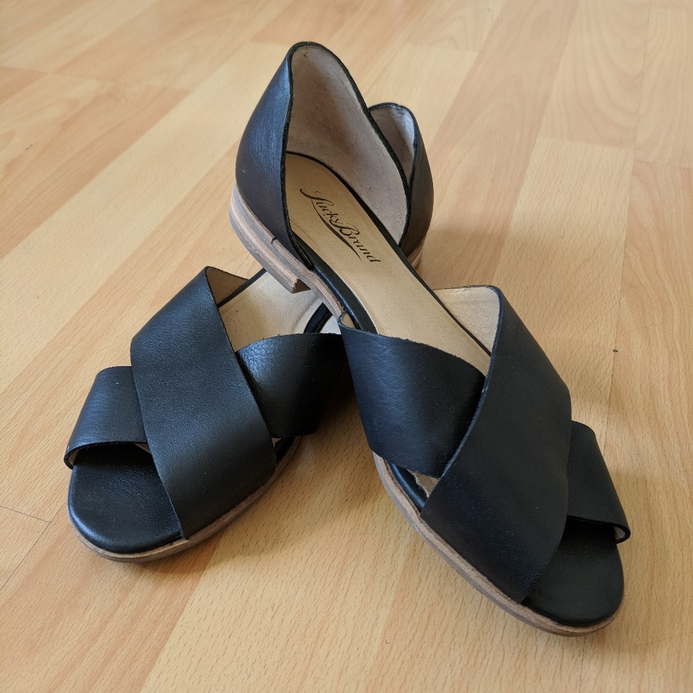 Lucky Brand Black Slip On Flats